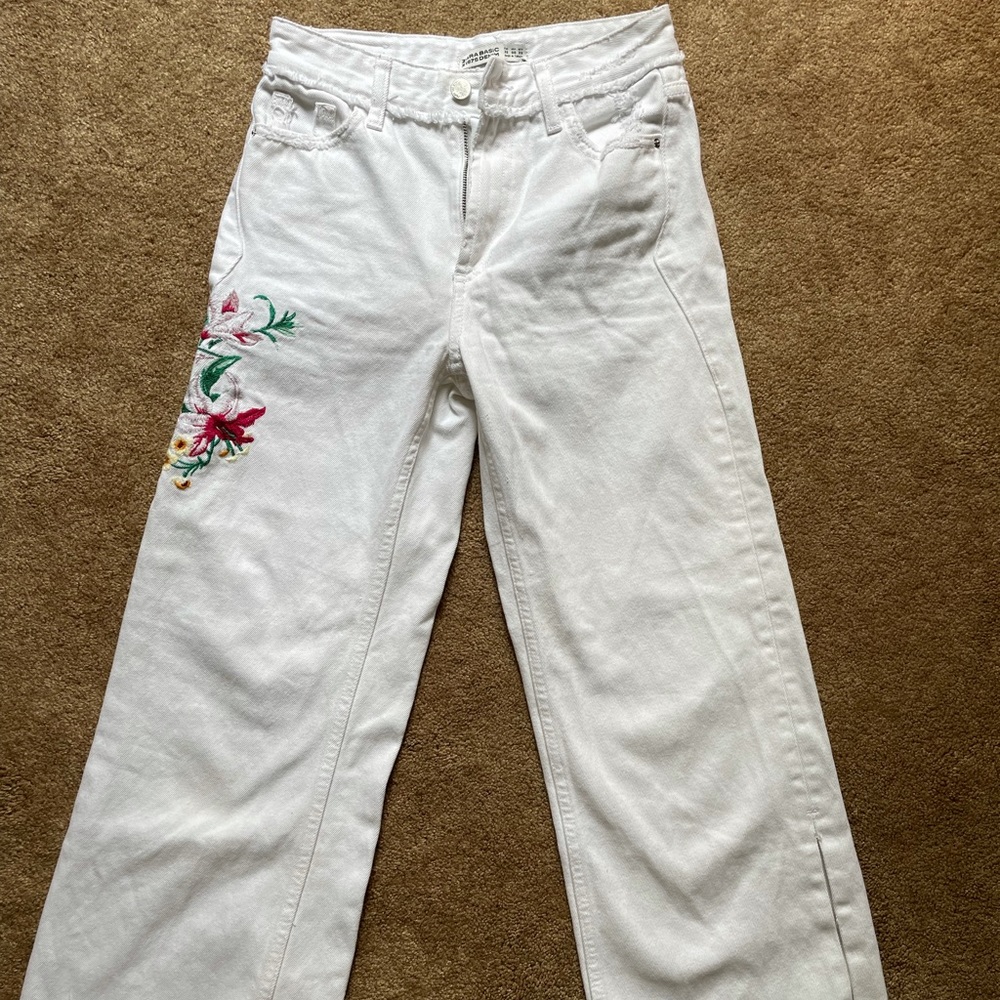 VINTAGE Zara mid-rise White Culotte Jean